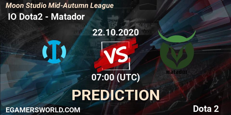  IO Dota2 vs Matador: Betting TIp, Match Prediction. 22.10.20. Dota 2, Moon Studio Mid-Autumn League