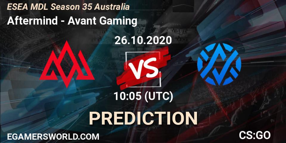 Aftermind vs Avant Gaming: Betting TIp, Match Prediction. 26.10.20. CS2 (CS:GO), ESEA MDL Season 35 Australia