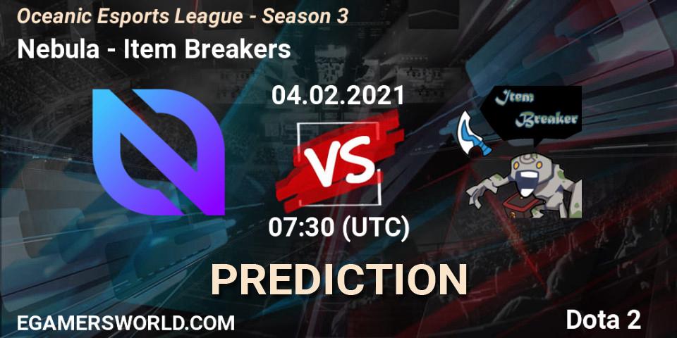 Nebula vs Item Breakers: Betting TIp, Match Prediction. 04.02.2021 at 08:01. Dota 2, Oceanic Esports League - Season 3