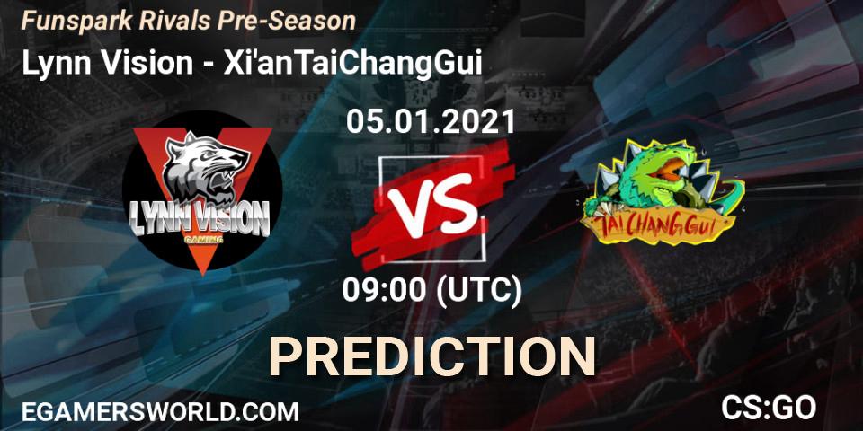 Lynn Vision vs Xi'anTaiChangGui: Betting TIp, Match Prediction. 05.01.2021 at 09:00. Counter-Strike (CS2), Funspark Rivals Pre-Season