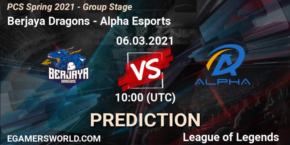 Berjaya Dragons vs Alpha Esports: Betting TIp, Match Prediction. 06.03.21. LoL, PCS Spring 2021 - Group Stage