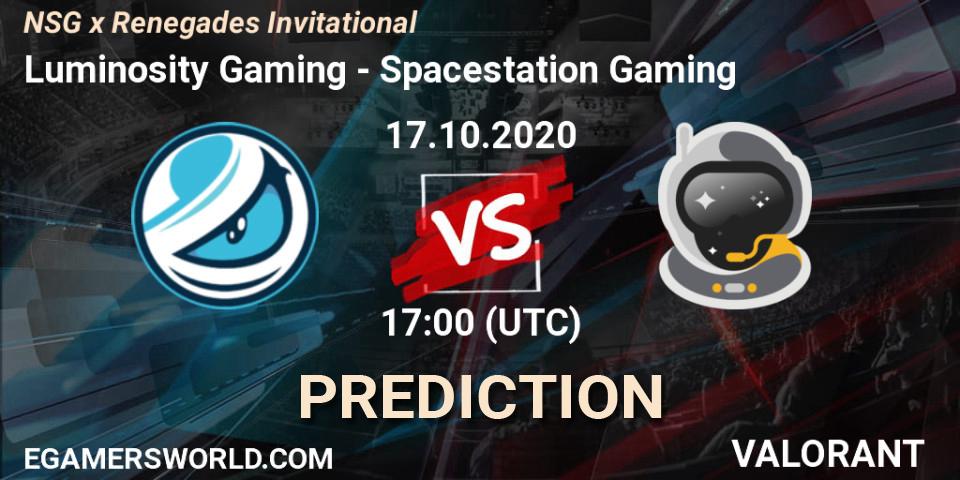 Luminosity Gaming vs Spacestation Gaming: Betting TIp, Match Prediction. 17.10.2020 at 17:00. VALORANT, NSG x Renegades Invitational