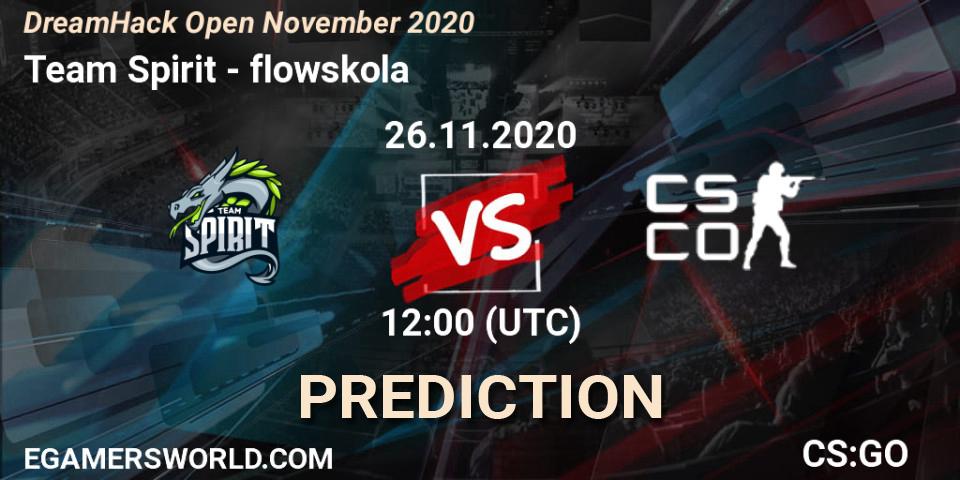 Team Spirit vs flowskola: Betting TIp, Match Prediction. 26.11.2020 at 12:00. Counter-Strike (CS2), DreamHack Open November 2020