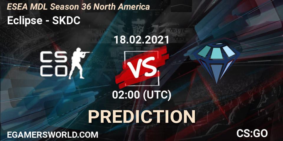 Eclipse vs SKDC: Betting TIp, Match Prediction. 26.02.21. CS2 (CS:GO), MDL ESEA Season 36: North America - Premier Division