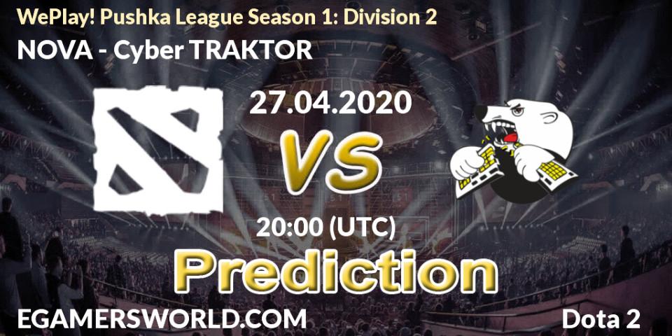 NOVA vs Cyber TRAKTOR: Betting TIp, Match Prediction. 27.04.20. Dota 2, WePlay! Pushka League Season 1: Division 2