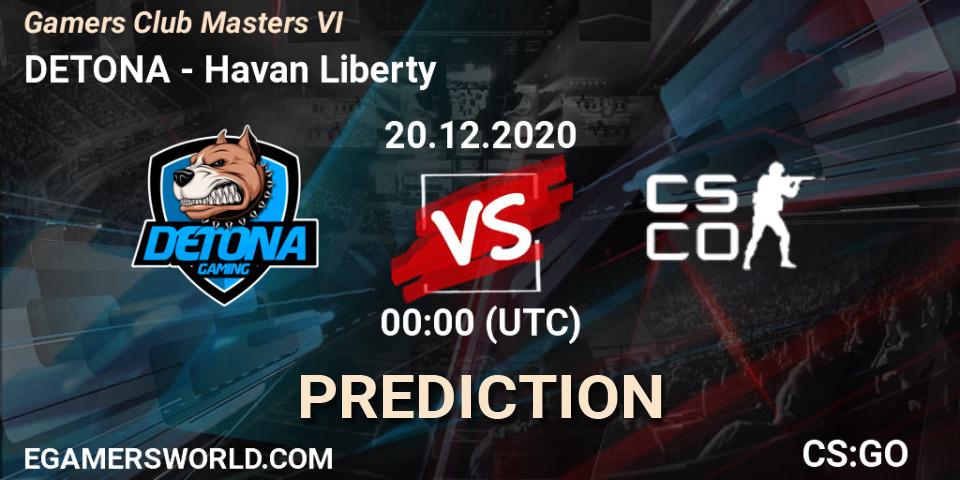 DETONA vs Havan Liberty: Betting TIp, Match Prediction. 19.12.20. CS2 (CS:GO), Gamers Club Masters VI