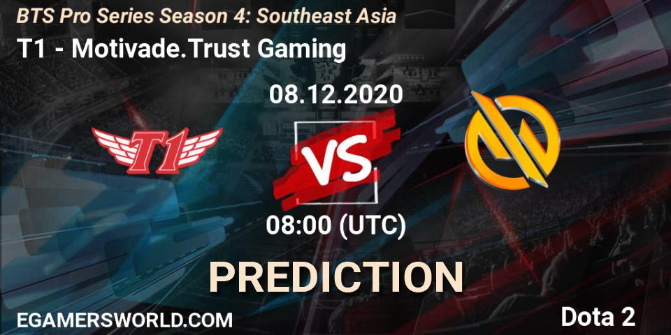 T1 vs Motivade.Trust Gaming: Betting TIp, Match Prediction. 08.12.2020 at 08:11. Dota 2, BTS Pro Series Season 4: Southeast Asia