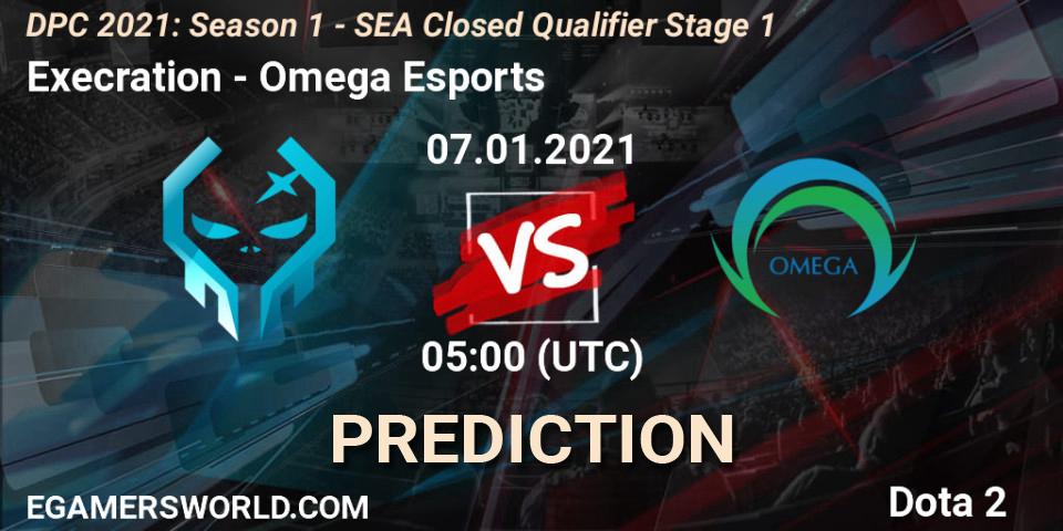 Execration vs Omega Esports: Betting TIp, Match Prediction. 07.01.2021 at 04:59. Dota 2, DPC 2021: Season 1 - SEA Closed Qualifier Stage 1