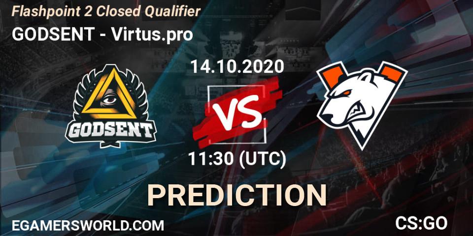 GODSENT vs Virtus.pro: Betting TIp, Match Prediction. 14.10.20. CS2 (CS:GO), Flashpoint 2 Closed Qualifier