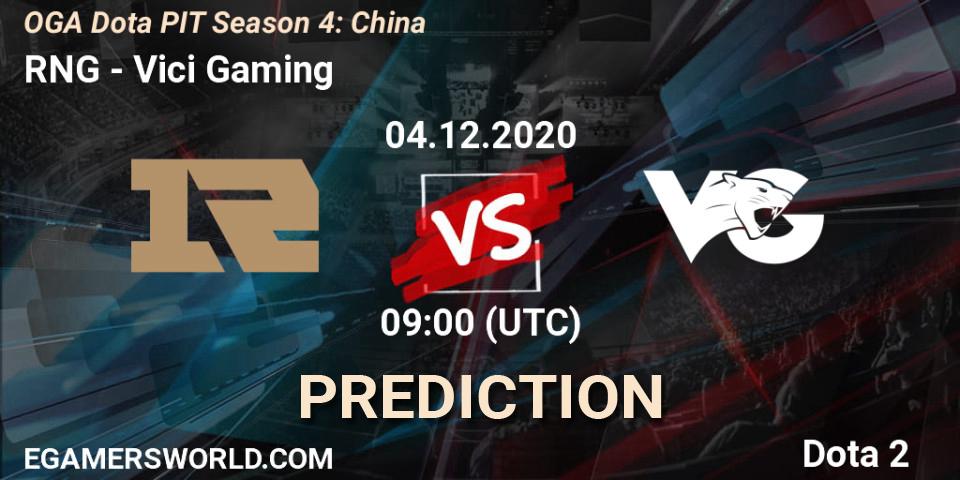 RNG vs Vici Gaming: Betting TIp, Match Prediction. 04.12.2020 at 08:53. Dota 2, OGA Dota PIT Season 4: China