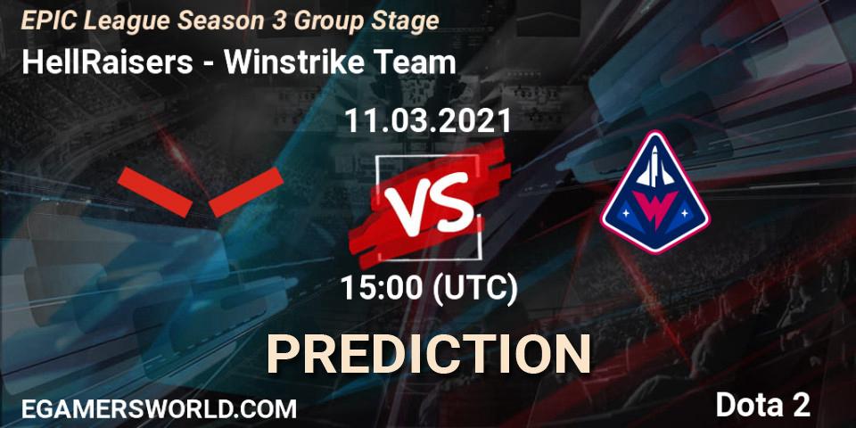 HellRaisers vs Winstrike Team: Betting TIp, Match Prediction. 11.03.21. Dota 2, EPIC League Season 3 Group Stage