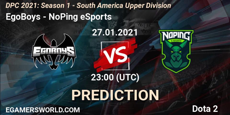 EgoBoys vs NoPing eSports: Betting TIp, Match Prediction. 27.01.21. Dota 2, DPC 2021: Season 1 - South America Upper Division