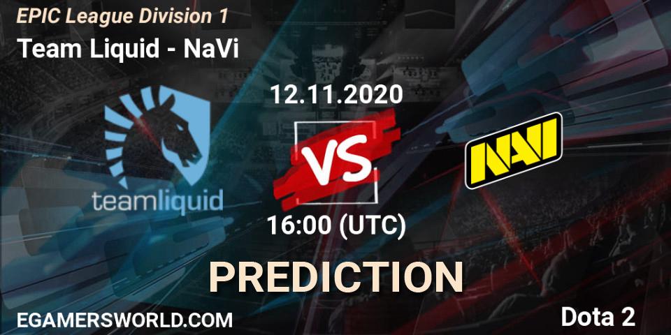 Team Liquid vs NaVi: Betting TIp, Match Prediction. 12.11.20. Dota 2, EPIC League Division 1