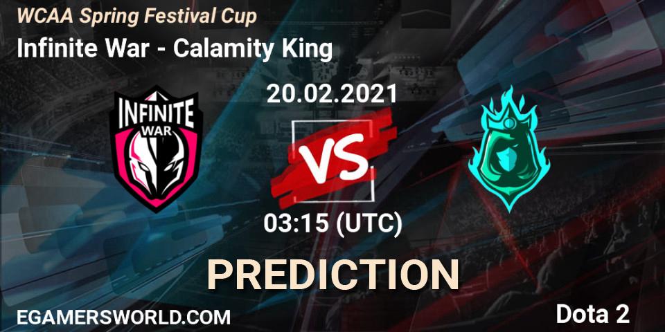 Infinite War vs Calamity King: Betting TIp, Match Prediction. 20.02.2021 at 03:31. Dota 2, WCAA Spring Festival Cup