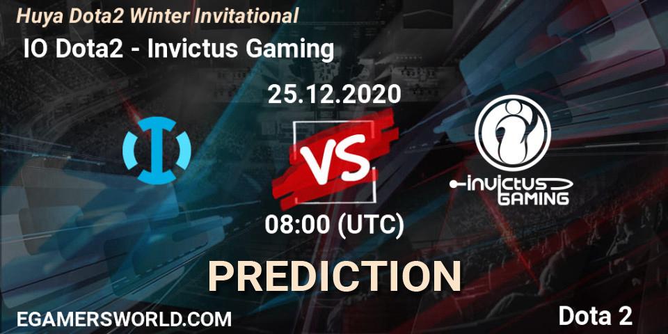  IO Dota2 vs Invictus Gaming: Betting TIp, Match Prediction. 25.12.2020 at 08:33. Dota 2, Huya Dota2 Winter Invitational