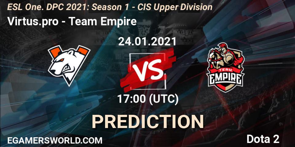 Virtus.pro vs Team Empire: Betting TIp, Match Prediction. 24.01.21. Dota 2, ESL One. DPC 2021: Season 1 - CIS Upper Division