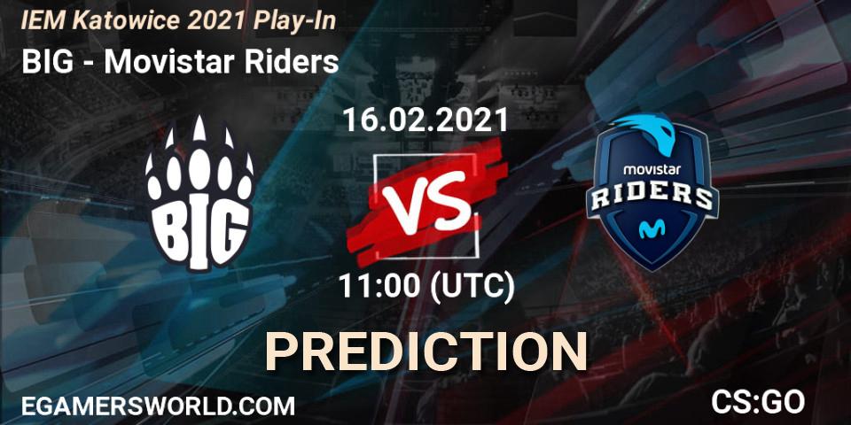 BIG vs Movistar Riders: Betting TIp, Match Prediction. 16.02.2021 at 11:00. Counter-Strike (CS2), IEM Katowice 2021 Play-In