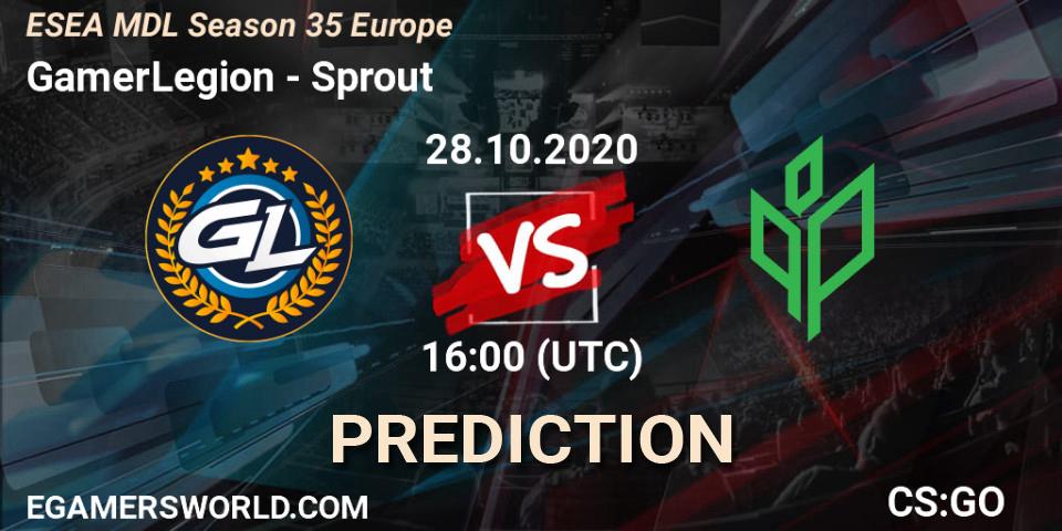 GamerLegion vs Sprout: Betting TIp, Match Prediction. 28.10.2020 at 16:00. Counter-Strike (CS2), ESEA MDL Season 35 Europe