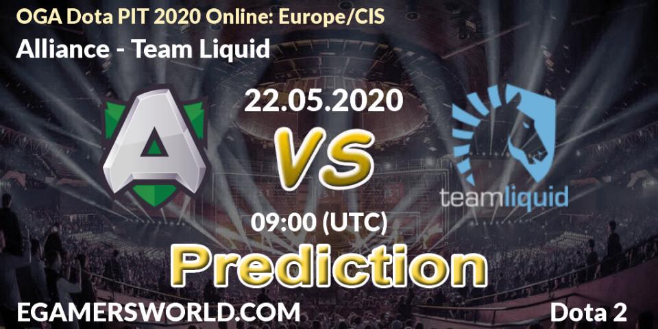 Alliance vs Team Liquid: Betting TIp, Match Prediction. 22.05.2020 at 09:06. Dota 2, OGA Dota PIT 2020 Online: Europe/CIS