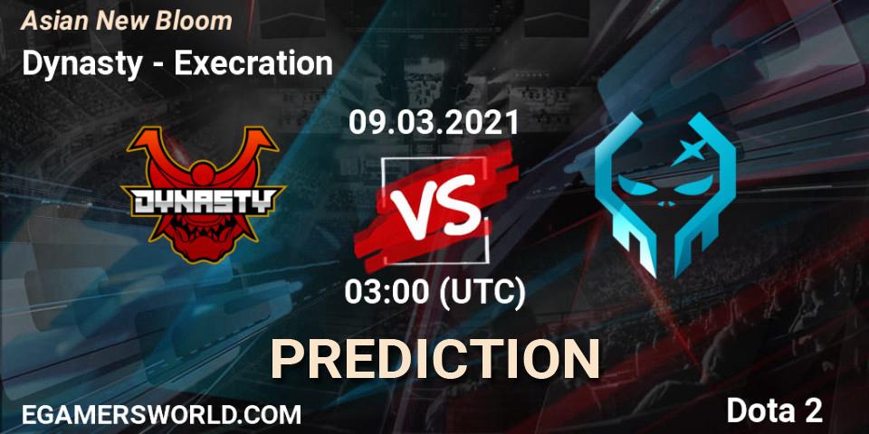 Dynasty vs Execration: Betting TIp, Match Prediction. 09.03.2021 at 03:22. Dota 2, Asian New Bloom