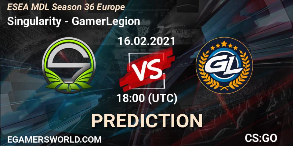 Singularity vs GamerLegion: Betting TIp, Match Prediction. 16.02.21. CS2 (CS:GO), MDL ESEA Season 36: Europe - Premier division