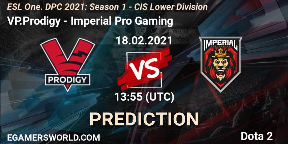 VP.Prodigy vs Imperial Pro Gaming: Betting TIp, Match Prediction. 18.02.21. Dota 2, ESL One. DPC 2021: Season 1 - CIS Lower Division