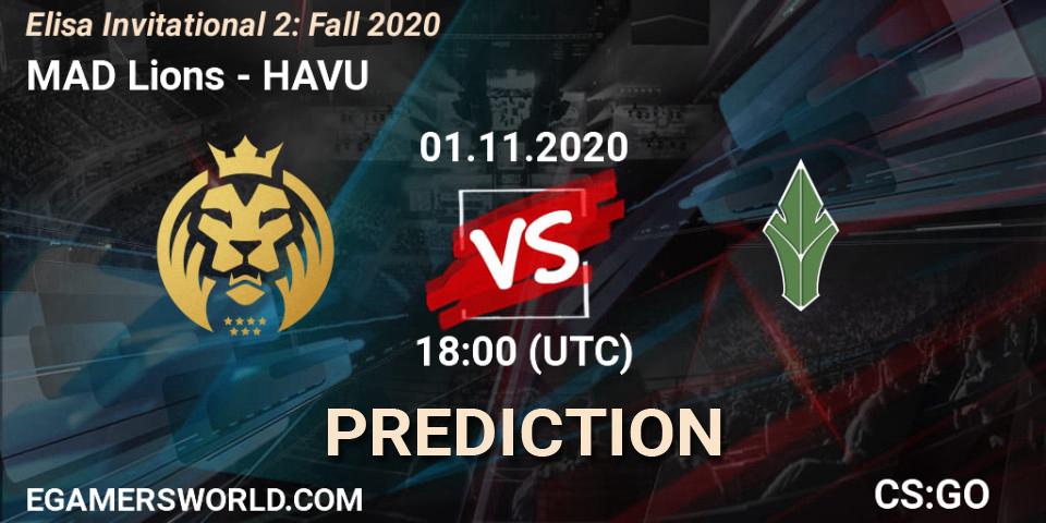 MAD Lions vs HAVU: Betting TIp, Match Prediction. 01.11.2020 at 18:00. Counter-Strike (CS2), Elisa Invitational Fall 2020