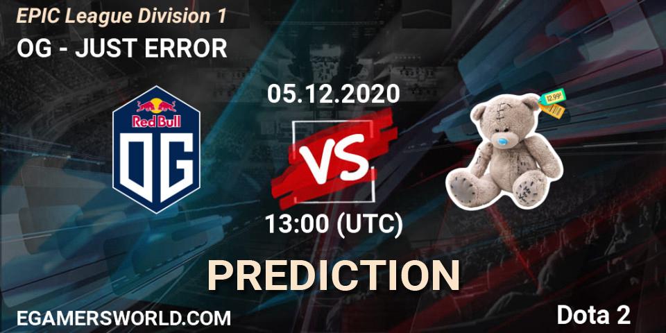 OG vs JUST ERROR: Betting TIp, Match Prediction. 05.12.20. Dota 2, EPIC League Division 1
