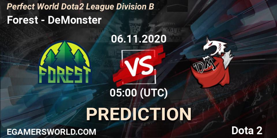 Forest vs DeMonster: Betting TIp, Match Prediction. 06.11.20. Dota 2, Perfect World Dota2 League Division B