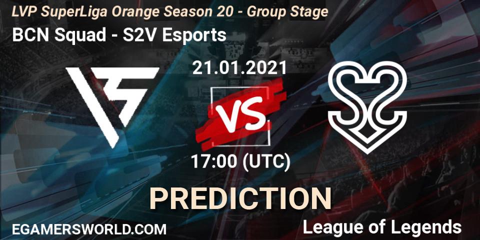 BCN Squad vs S2V Esports: Betting TIp, Match Prediction. 21.01.21. LoL, LVP SuperLiga Orange Season 20 - Group Stage
