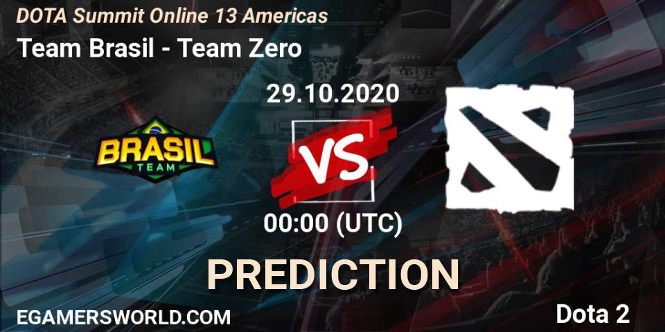 Team Brasil vs Team Zero: Betting TIp, Match Prediction. 29.10.2020 at 00:09. Dota 2, DOTA Summit 13: Americas