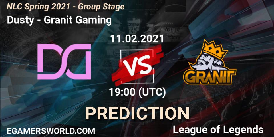 Dusty vs Granit Gaming: Betting TIp, Match Prediction. 11.02.2021 at 19:00. LoL, NLC Spring 2021 - Group Stage