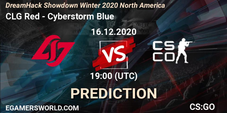 CLG Red vs Cyberstorm Blue: Betting TIp, Match Prediction. 16.12.20. CS2 (CS:GO), DreamHack Showdown Winter 2020 North America