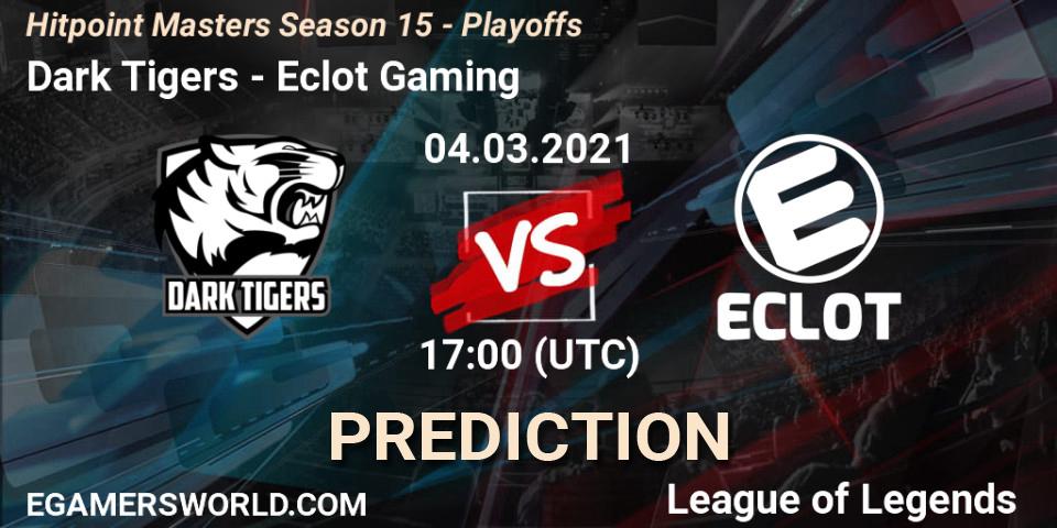 Dark Tigers vs Eclot Gaming: Betting TIp, Match Prediction. 04.03.2021 at 17:00. LoL, Hitpoint Masters Season 15 - Playoffs