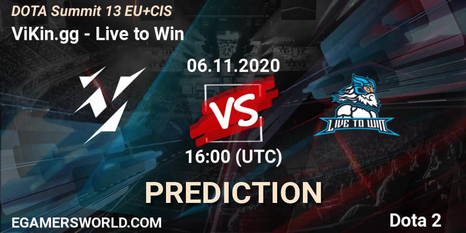 ViKin.gg vs Live to Win: Betting TIp, Match Prediction. 06.11.2020 at 16:00. Dota 2, DOTA Summit 13: EU & CIS