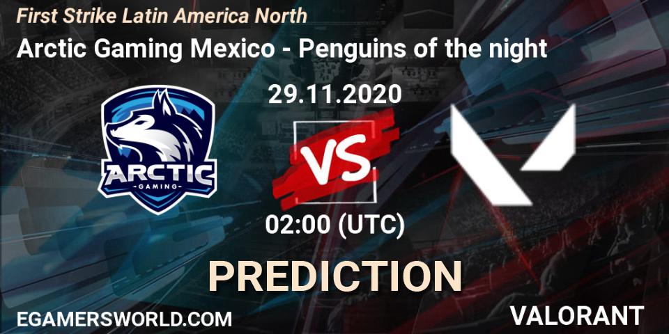 Arctic Gaming Mexico vs Penguins of the night: Betting TIp, Match Prediction. 29.11.2020 at 02:00. VALORANT, First Strike Latin America North