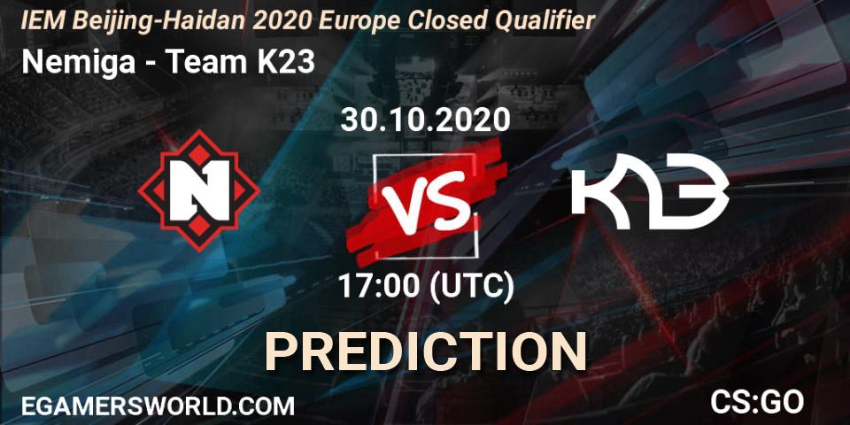 Nemiga vs Team K23: Betting TIp, Match Prediction. 30.10.20. CS2 (CS:GO), IEM Beijing-Haidian 2020 Europe Closed Qualifier