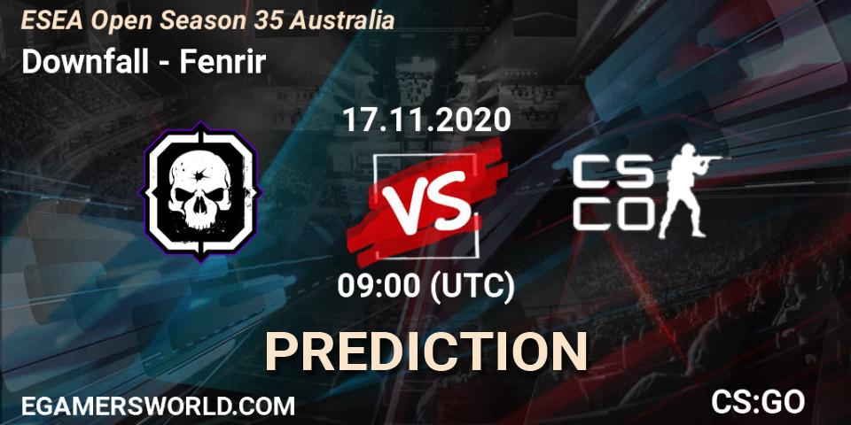 Downfall vs Fenrir: Betting TIp, Match Prediction. 17.11.2020 at 09:00. Counter-Strike (CS2), ESEA Open Season 35 Australia