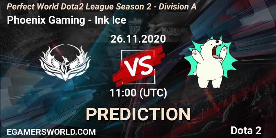 Phoenix Gaming vs Ink Ice: Betting TIp, Match Prediction. 26.11.2020 at 11:42. Dota 2, Perfect World Dota2 League Season 2 - Division A