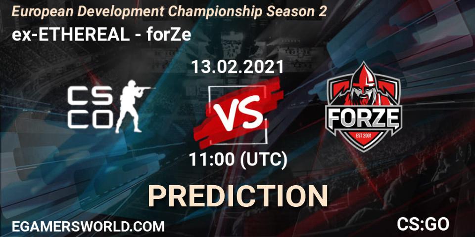 ex-ETHEREAL vs forZe: Betting TIp, Match Prediction. 13.02.21. CS2 (CS:GO), European Development Championship Season 2