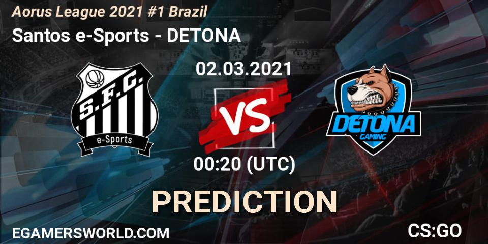 Santos e-Sports vs DETONA: Betting TIp, Match Prediction. 02.03.21. CS2 (CS:GO), Aorus League 2021 #1 Brazil