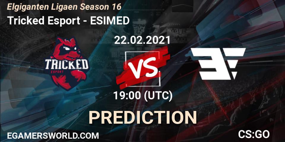 Tricked Esport vs ESIMED: Betting TIp, Match Prediction. 22.02.2021 at 19:00. Counter-Strike (CS2), Elgiganten Ligaen Season 16