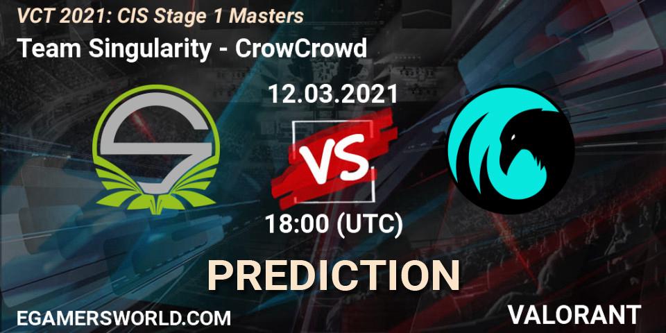 Team Singularity vs CrowCrowd: Betting TIp, Match Prediction. 12.03.2021 at 17:20. VALORANT, VCT 2021: CIS Stage 1 Masters