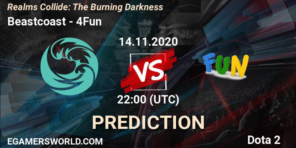Beastcoast vs 4Fun: Betting TIp, Match Prediction. 14.11.2020 at 22:02. Dota 2, Realms Collide: The Burning Darkness