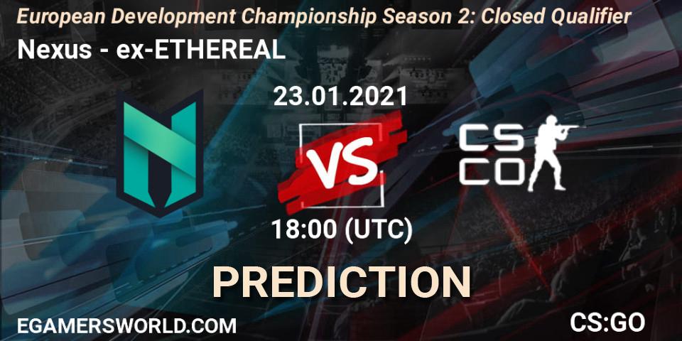 Nexus vs ex-ETHEREAL: Betting TIp, Match Prediction. 23.01.21. CS2 (CS:GO), European Development Championship Season 2: Closed Qualifier
