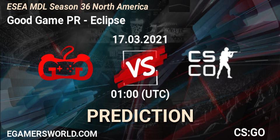 Good Game PR vs Eclipse: Betting TIp, Match Prediction. 17.03.21. CS2 (CS:GO), MDL ESEA Season 36: North America - Premier Division