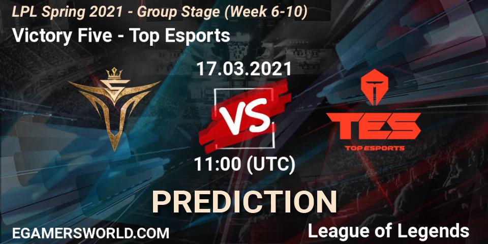 Victory Five vs Top Esports: Betting TIp, Match Prediction. 17.03.21. LoL, LPL Spring 2021 - Group Stage (Week 6-10)