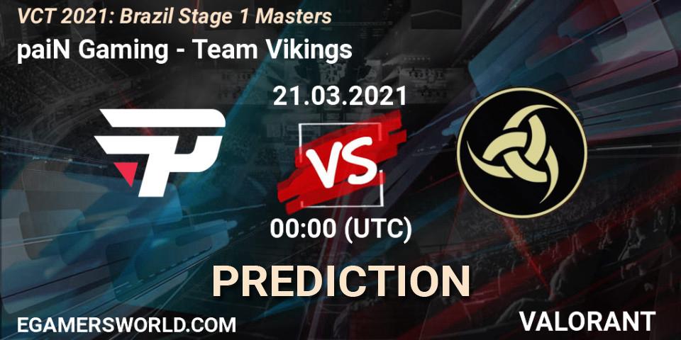 paiN Gaming vs Team Vikings: Betting TIp, Match Prediction. 21.03.2021 at 01:15. VALORANT, VCT 2021: Brazil Stage 1 Masters