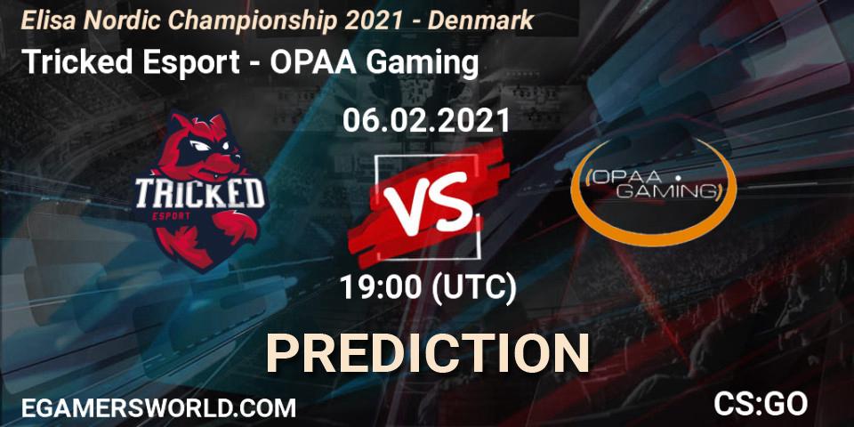 Tricked Esport vs OPAA Gaming: Betting TIp, Match Prediction. 06.02.2021 at 19:00. Counter-Strike (CS2), Elisa Nordic Championship 2021 - Denmark