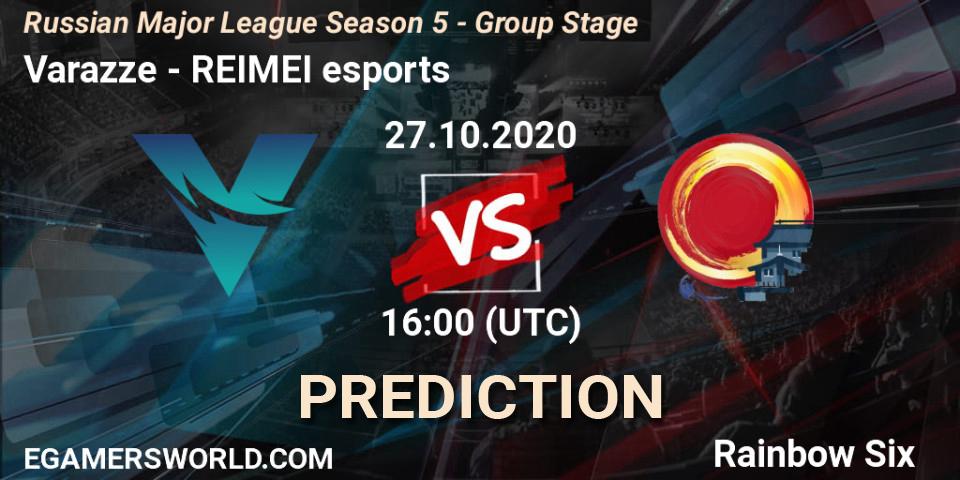 Varazze vs REIMEI esports: Betting TIp, Match Prediction. 27.10.2020 at 16:00. Rainbow Six, Russian Major League Season 5 - Group Stage